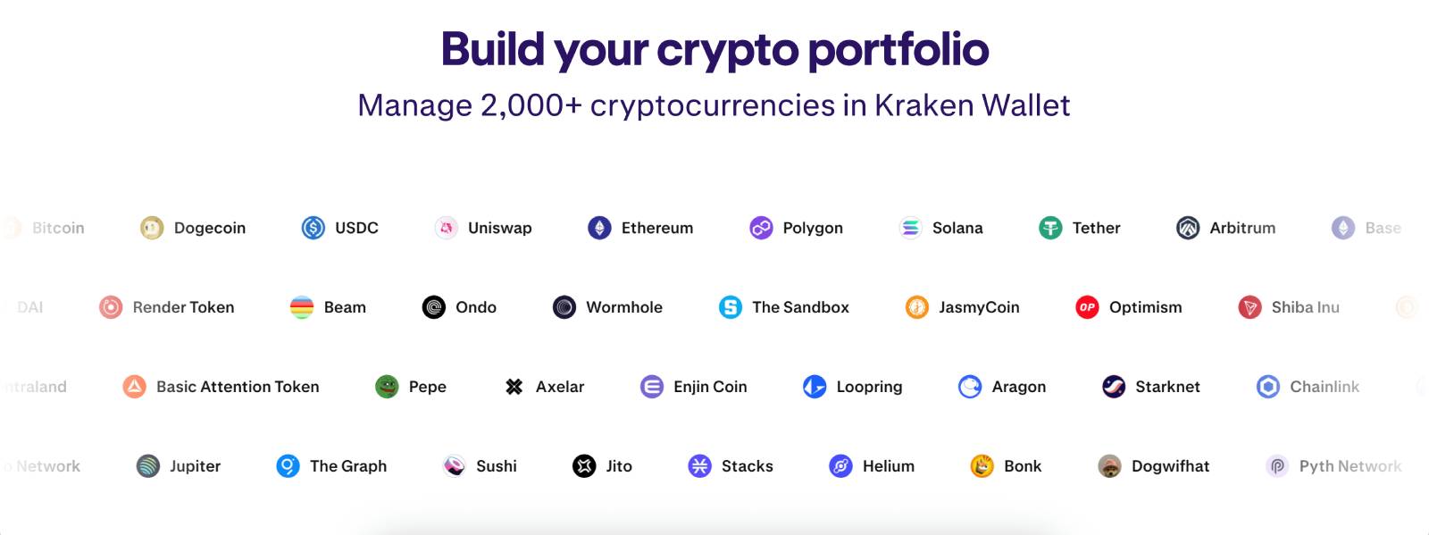 Kraken Wallet desteklenen cüzdanlar