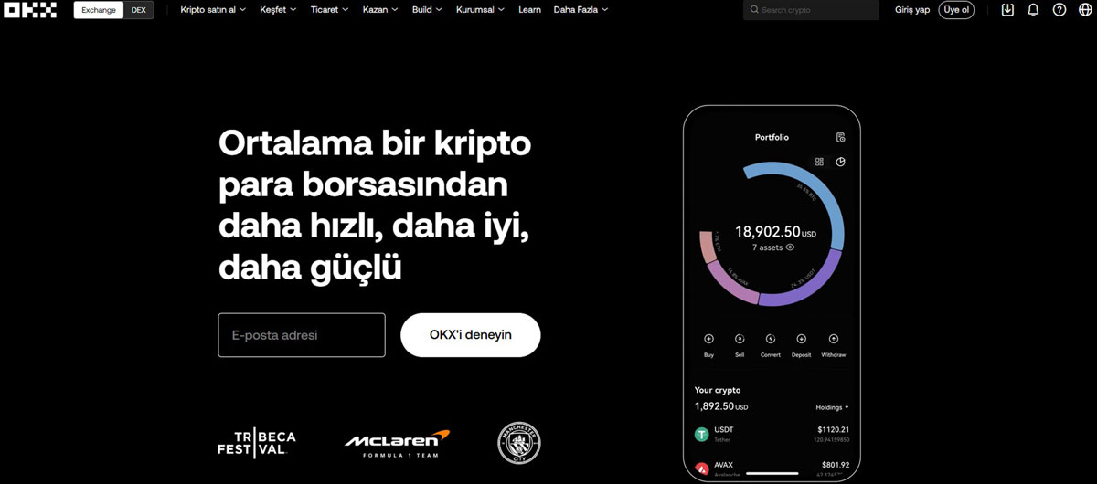 OKX kripto para borsası