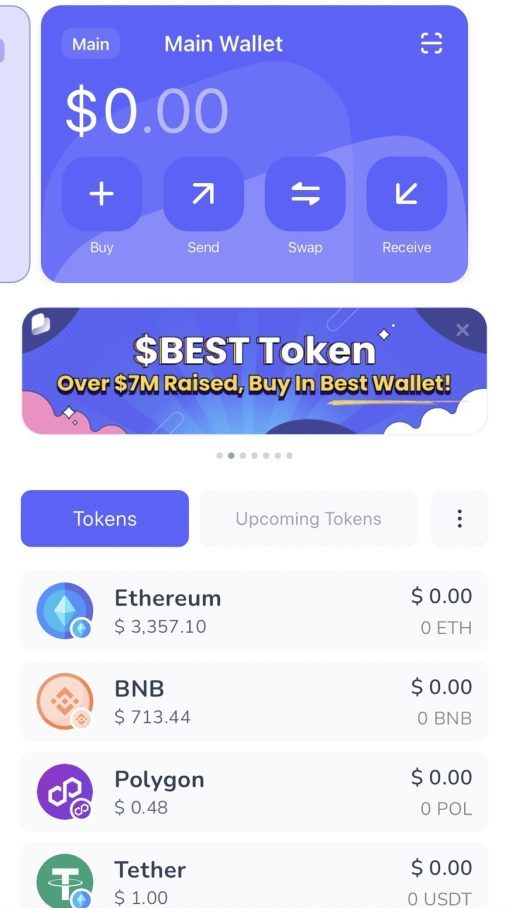 Best Wallet Bitcoin cüzdan ile BTC Gönderin veya Alın