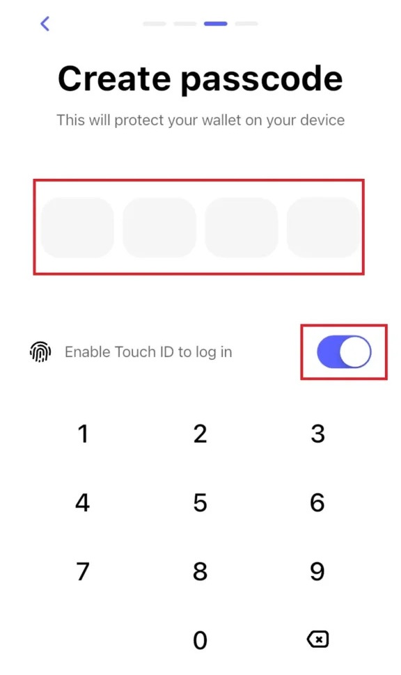 Best Wallet'ta PIN (passcode) oluşturma