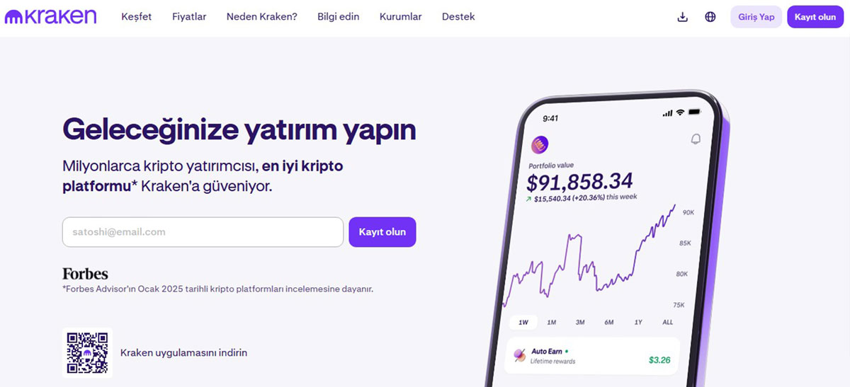 Kraken, Forbes'a göre en iyi kripto borsaları arasında lider konumda