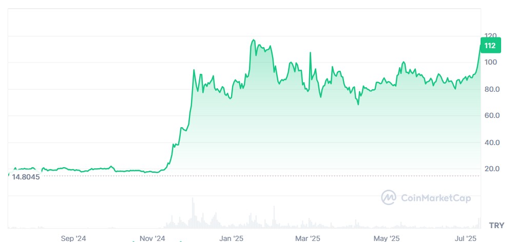 XRP fiyat grafiği