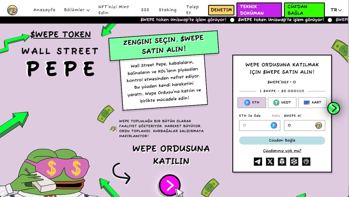 En iyi meme coinler - Wall Street Pepe