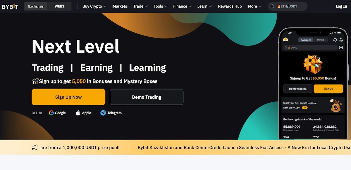Bybit - en az komisyon alan bitcoin borsası