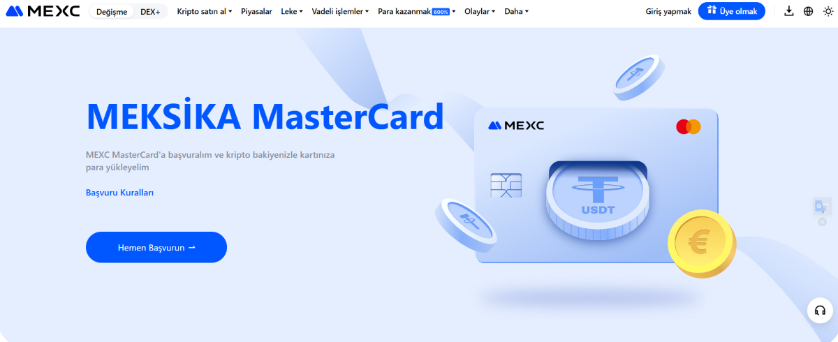 mexc kredi kartındaki parayı nakite çevirme işlemleri