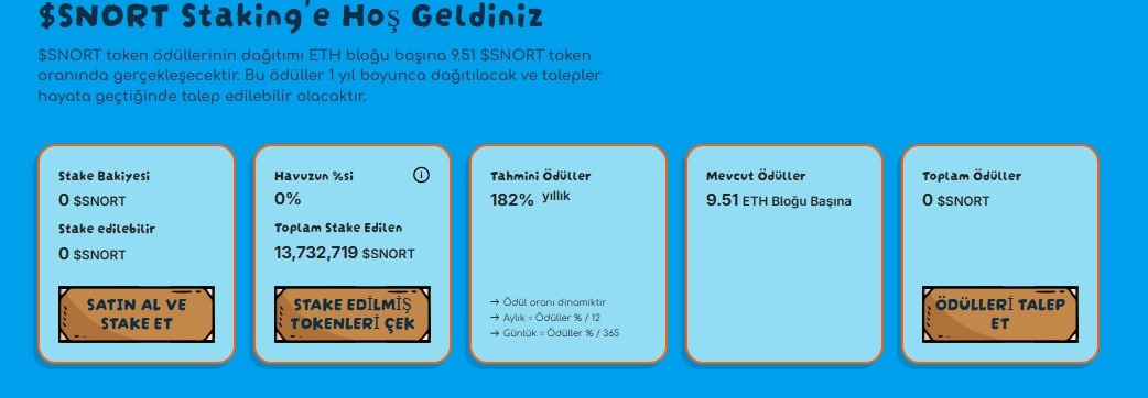 Snorter token staking
