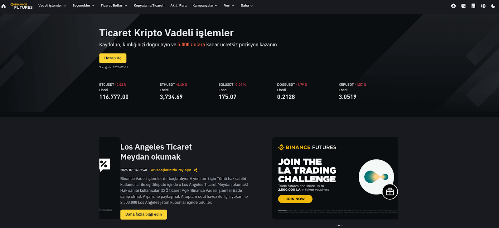 Binance - 100x Kaldıraç Veren En İyi Kripto Borsaları