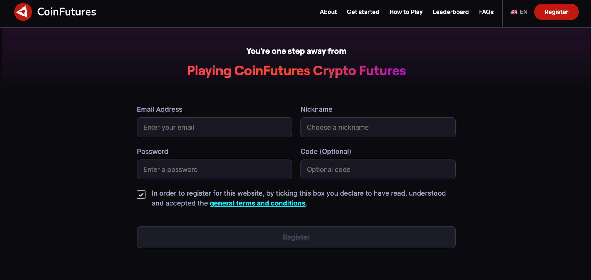 CoinFutures Kayıt Olma