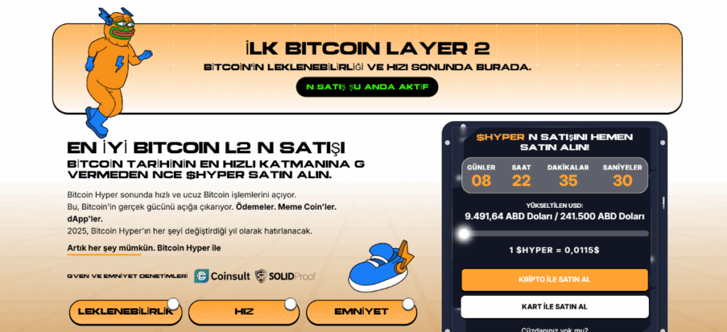 Bitcoin Hyper – Bitcoin İçin Layer 2 Çözümü Sunan Ön Satış Coin Projesi