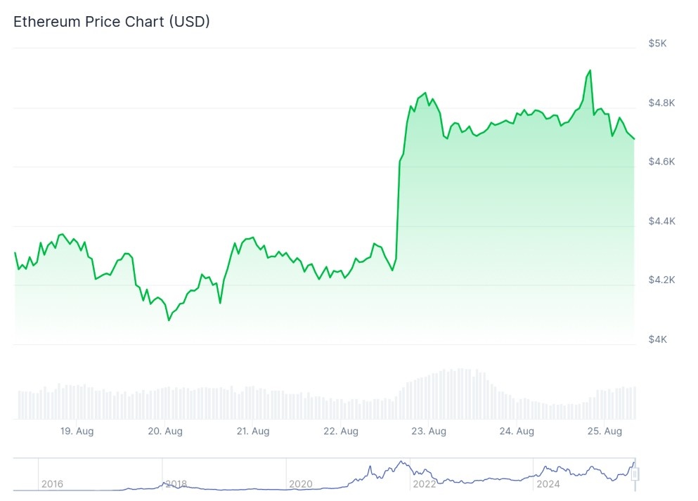 Ethereum Fiyat Görünümü