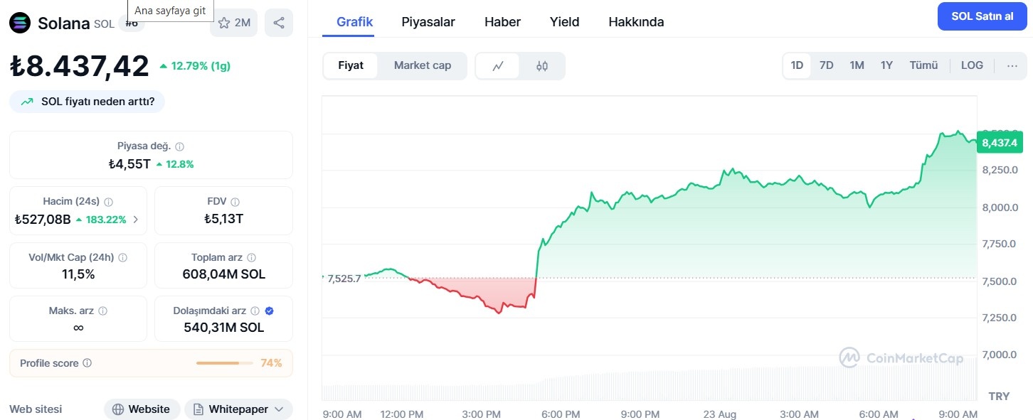 Solana (SOL): 200 Doların Üzerinde Güçlü Kalıcılık