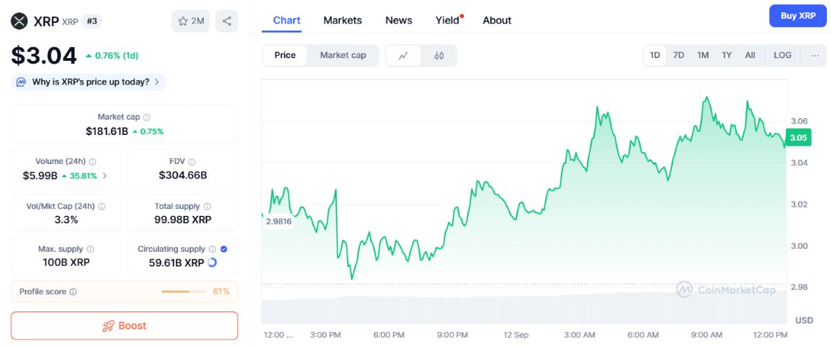 XRP fiyat hareketi