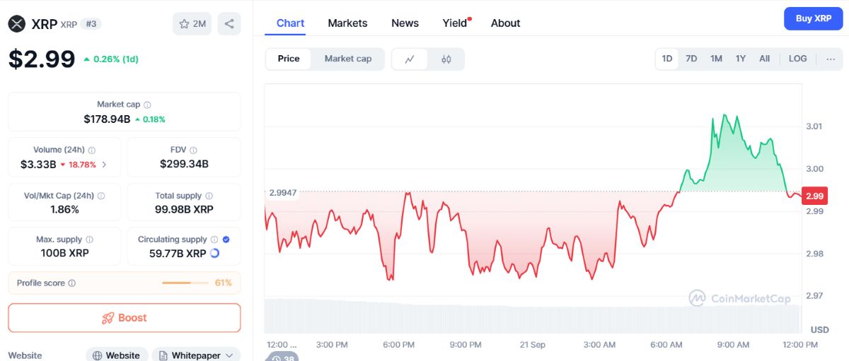 XRP fiyat hareketi