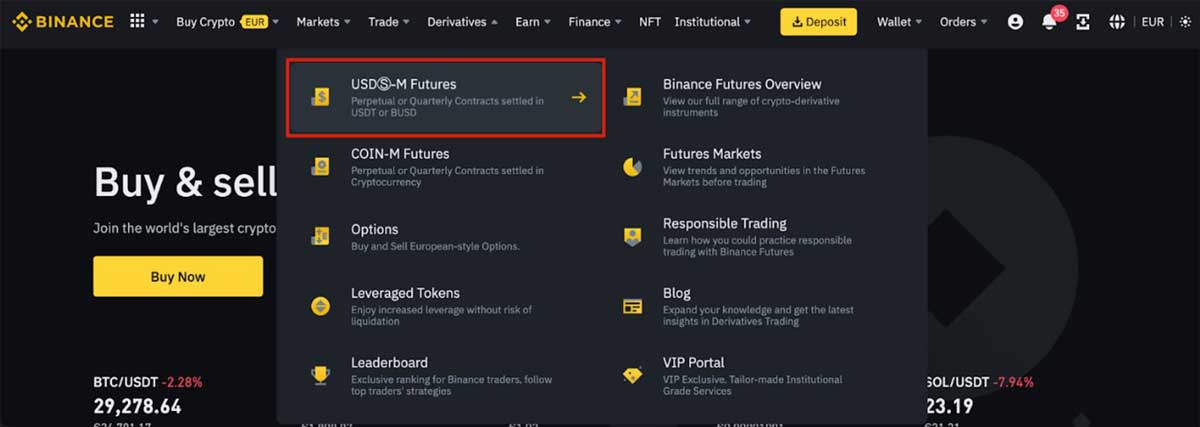 Binance Short nasıl açılır? - Vadeli İşlem Menüsü