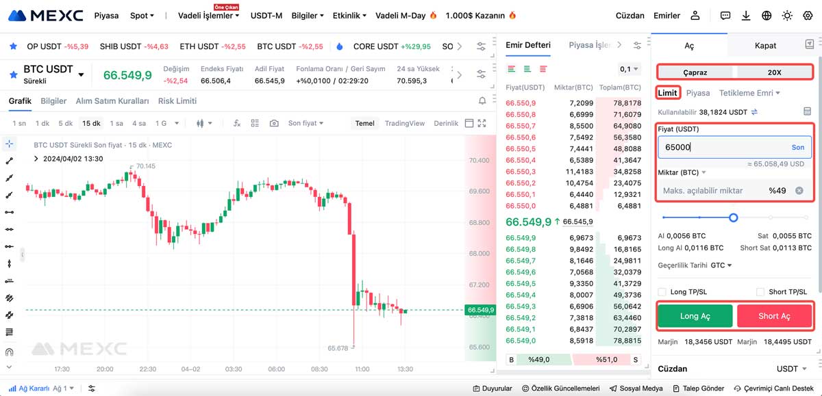 MEXC borsada short nasıl açılır?