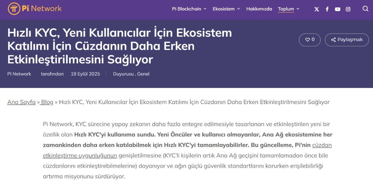 Pi KYC Duyurdu