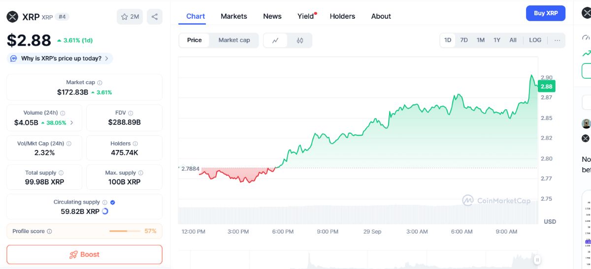 XRP fiyat hareketi