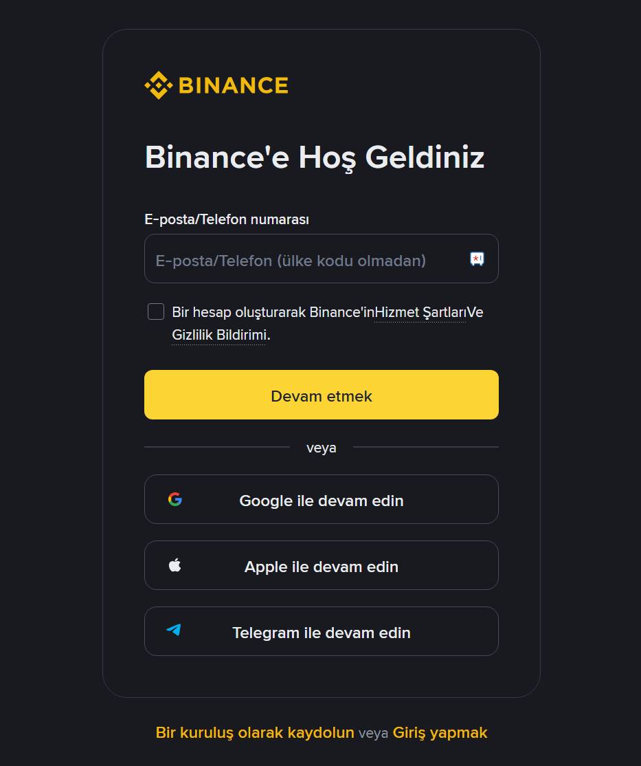 Binance Hesap Açma