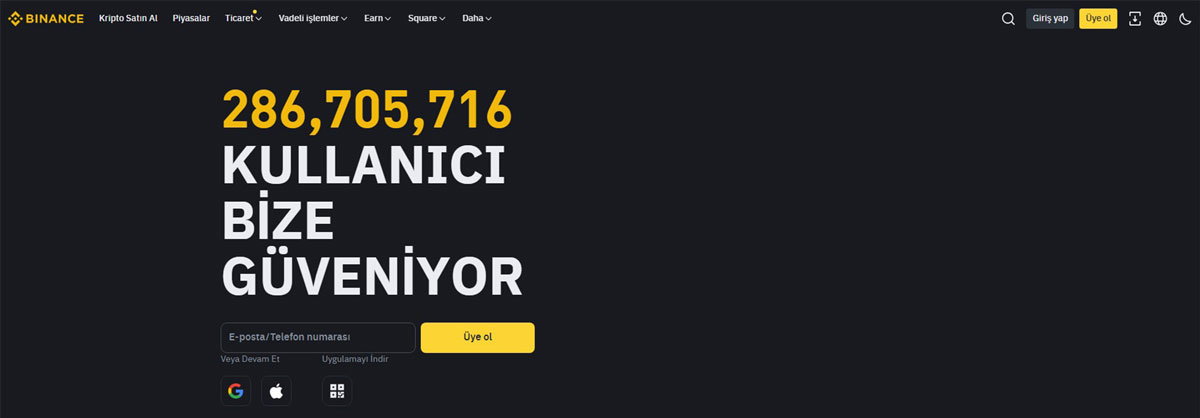 Binance, en büyük coin borsaları arasında lider