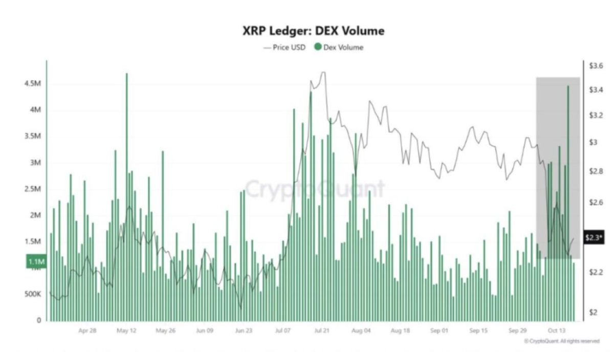 XRP hacmi yükseldi