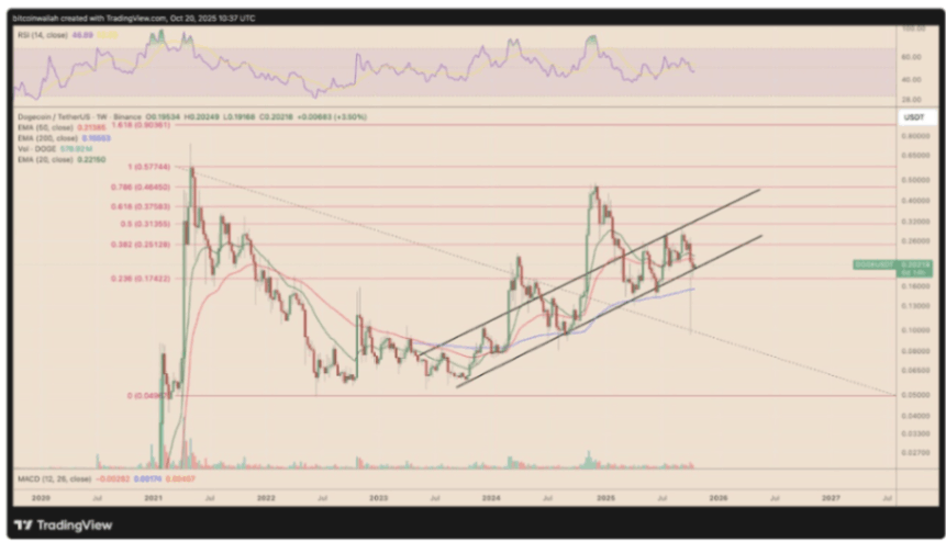 DOGE, Tarihsel Olarak 100–400%’lük Ralliler Öncesi Benzer Destek Bölgesinde