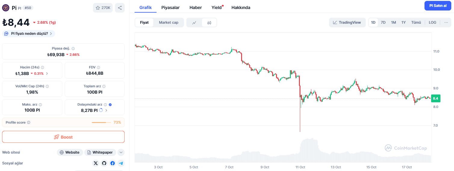 1 Pi Coin Bugün Ne Kadar?