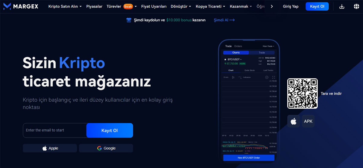 Margex - kaldıraçlı işlemler için en iyi kripto borsaları arasında
