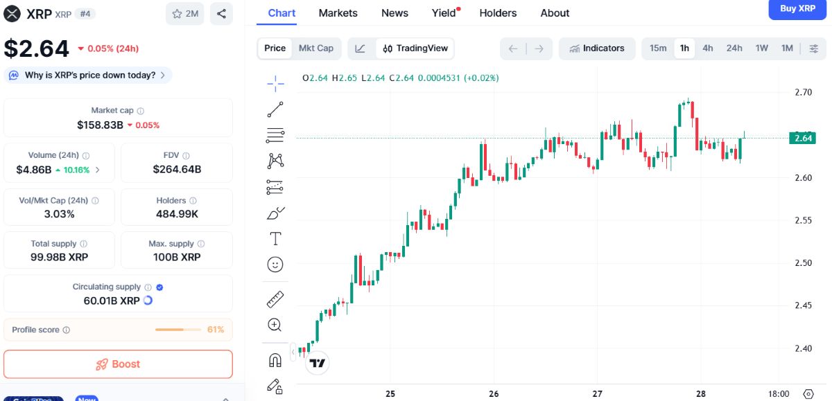XRP fiyat hareketi