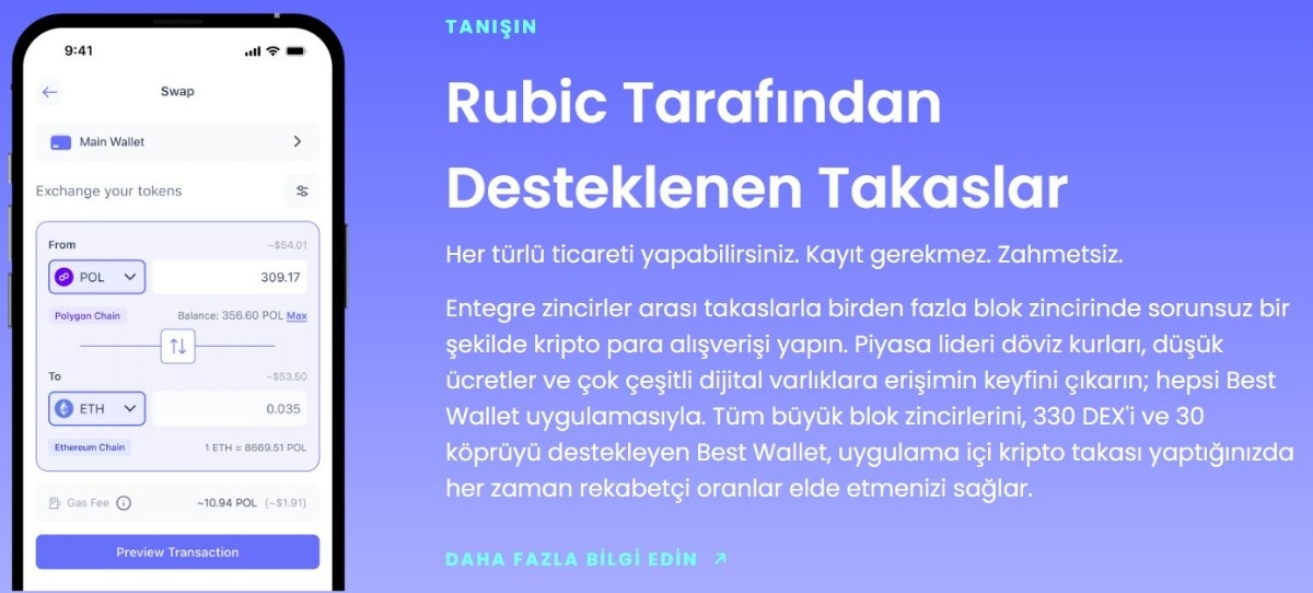 İşlem Altyapısında Rubic Entegrasyonu ve Gassız İşlem Yaklaşımı