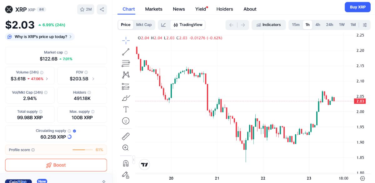 XRP fiyat hareketi