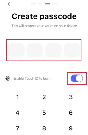 Best Wallet'ta PIN (passcode) oluşturma