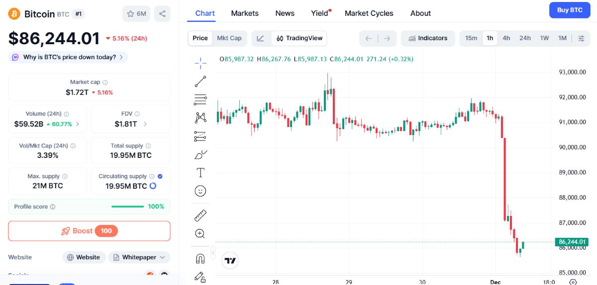 BTC fiyat hareketi