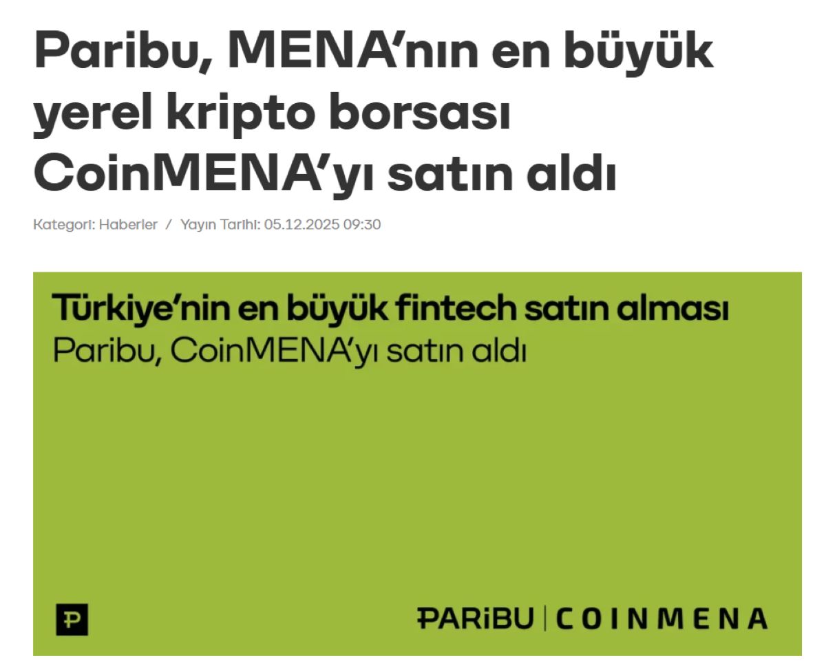 Paribu CoinMENA satın aldı