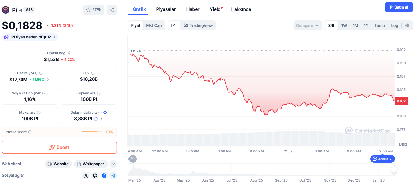 Bugün 1 Pi Coin Ne Kadar?