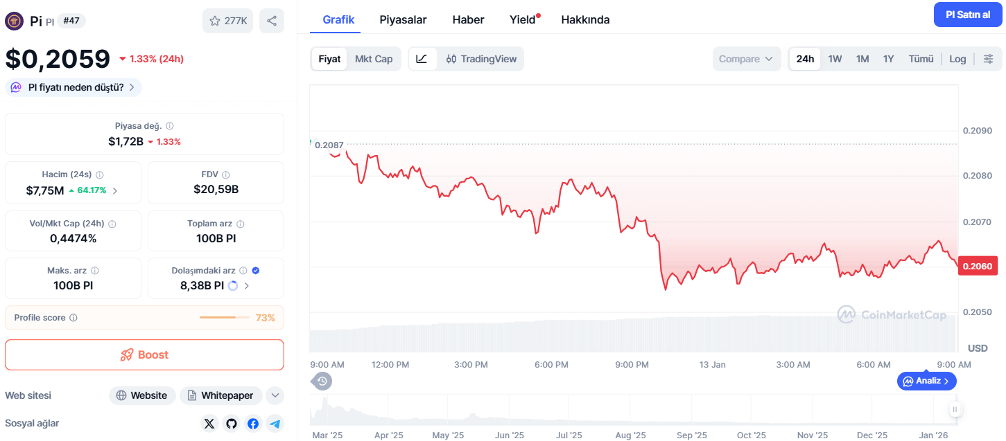 Bugün 1 Pi Coin Ne Kadar?