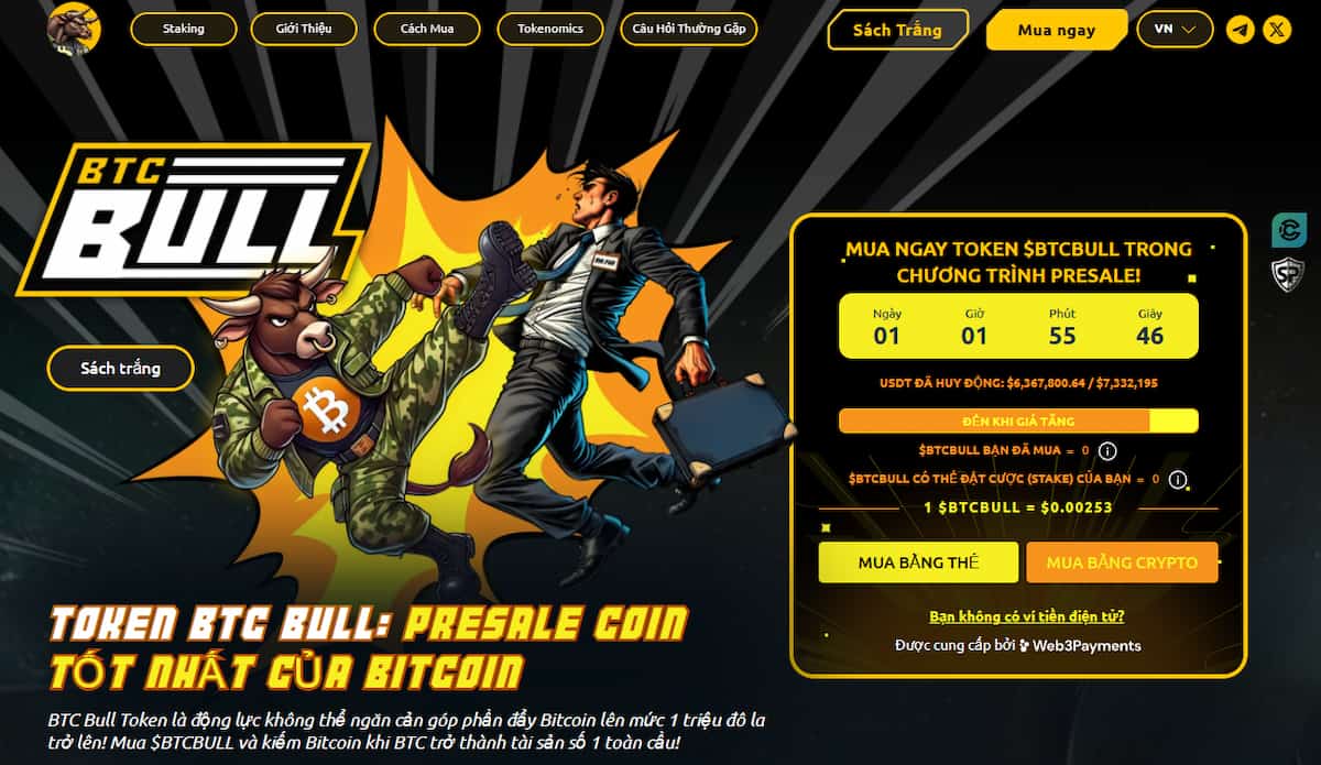 BTC Bull Token (BTCBULL) – ICO coin lý tưởng cho airdrop Bitcoin