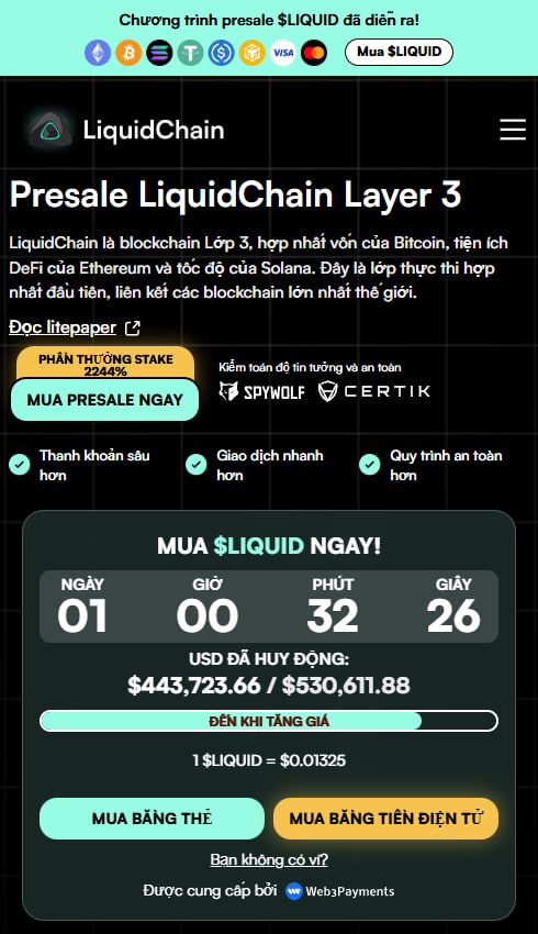 LiquidChain – Định nghĩa lại Tài chính phi tập trung với layer-3 kết nối đa chuỗi