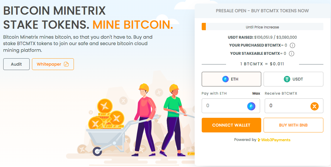 Bitcoin Minetrix $106K raised