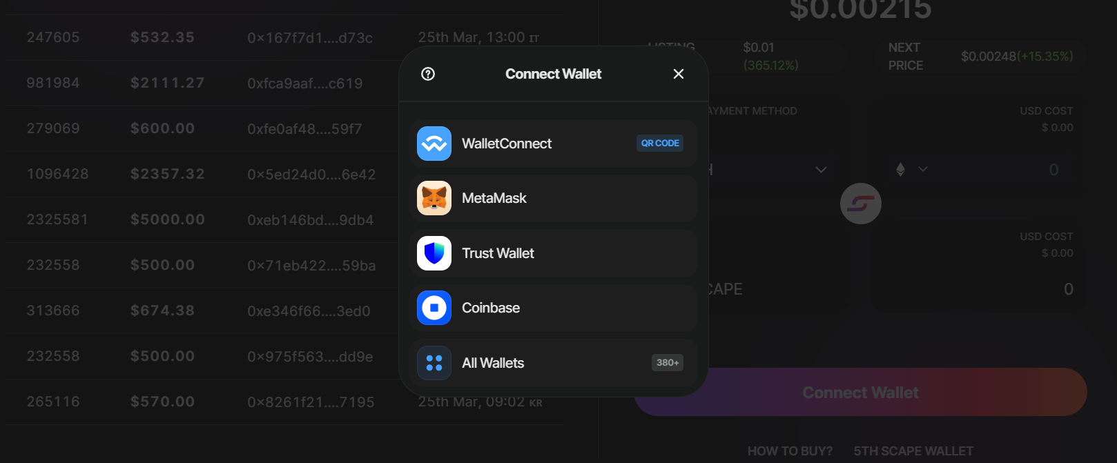 Connect Wallet to buy 5thScape