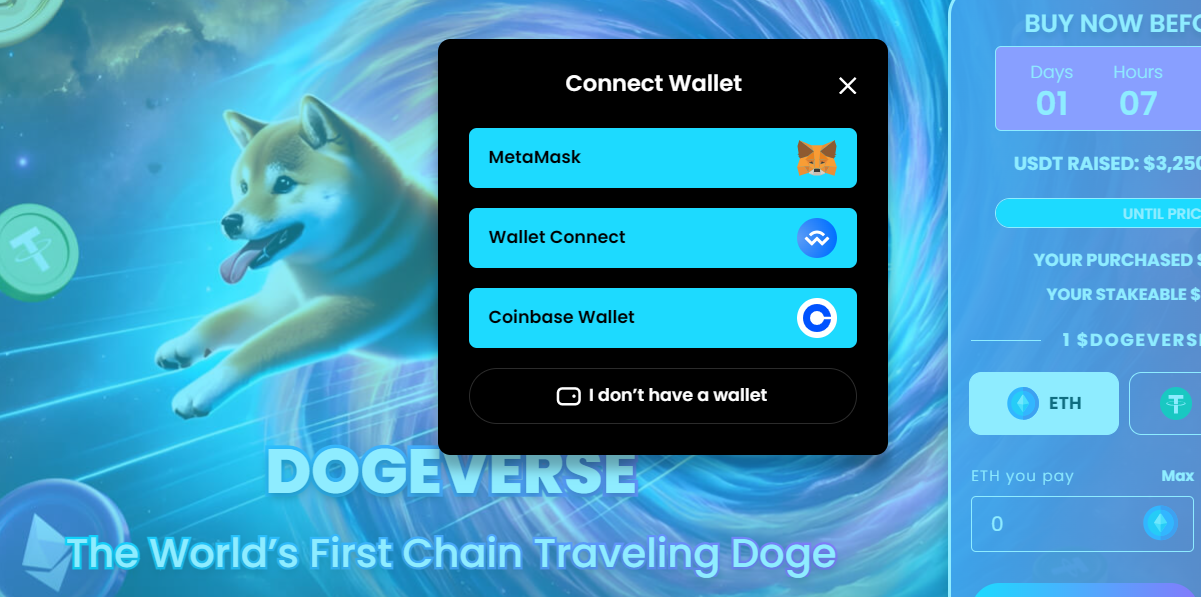 Connect wallet to buy Dogeverse