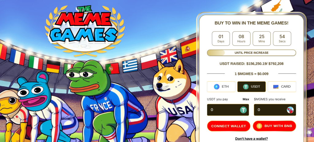 The Meme Games' official presale platform