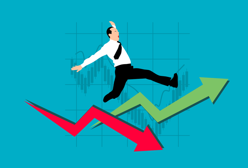 Business decisions and price charts illustration