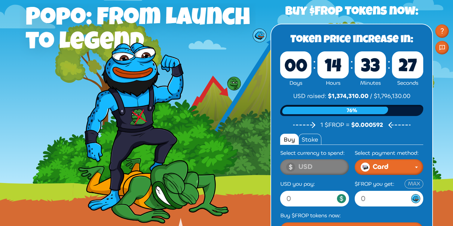 Popo The Frog presale page