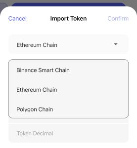 Best Wallet app, import tokens