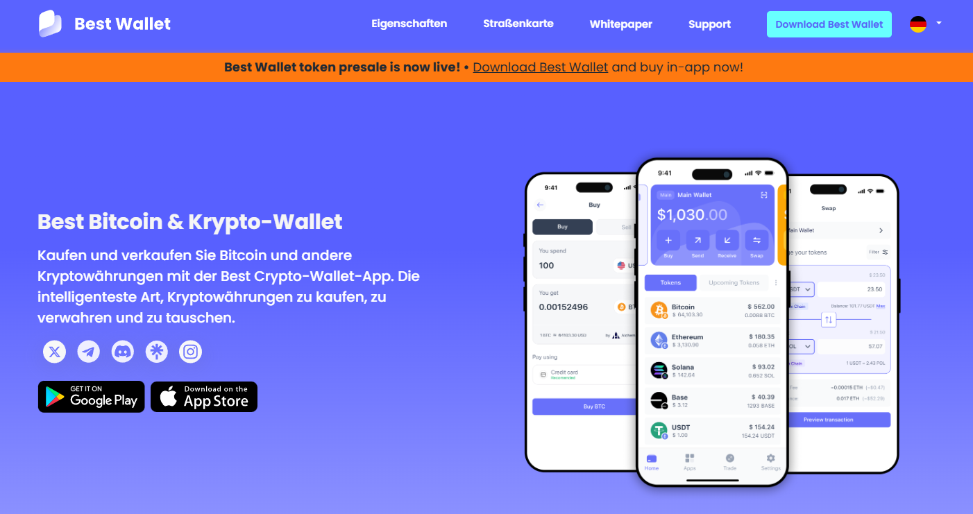 Best Wallet App Homepage