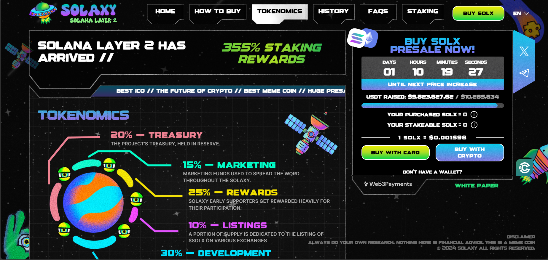 Solaxy tokenomics