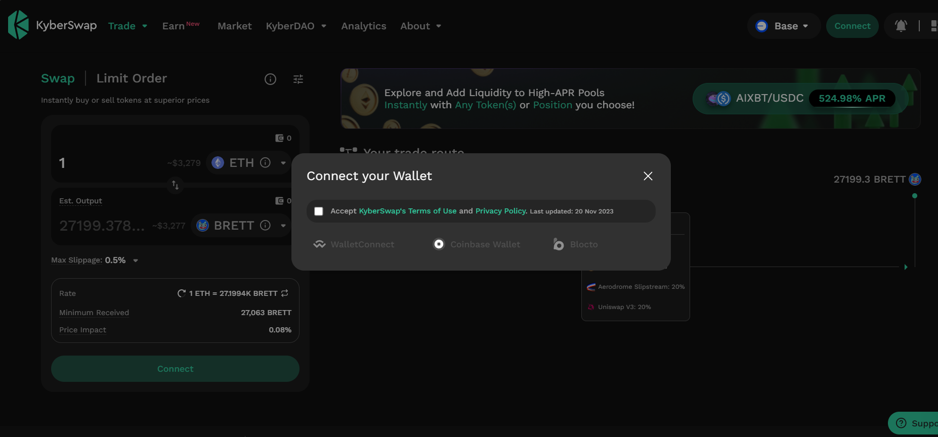 Crypto wallets for Brett