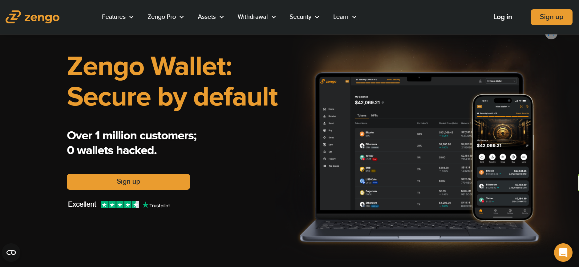 Zengo wallet home