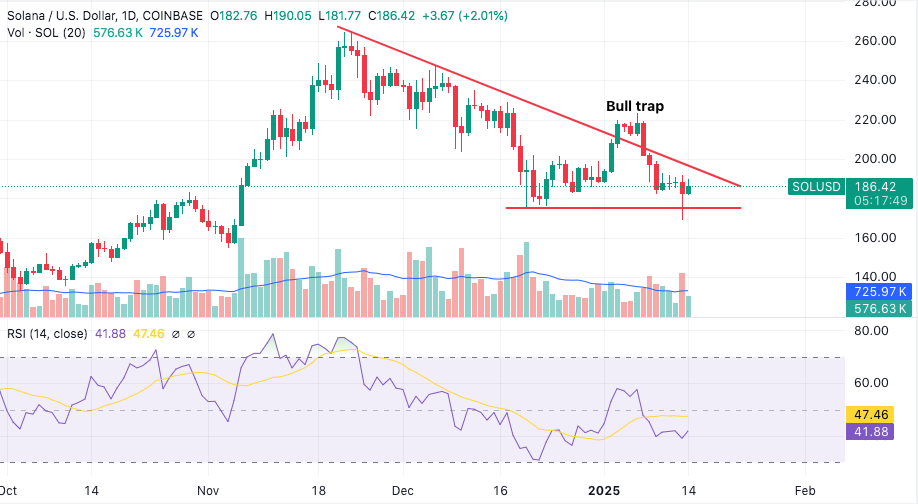 solana holds its ground after dropping briefly below $175