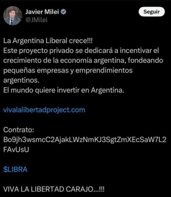 javier milei endorsed libra